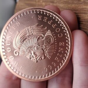 999 copper Aztec coing collectible heavy!